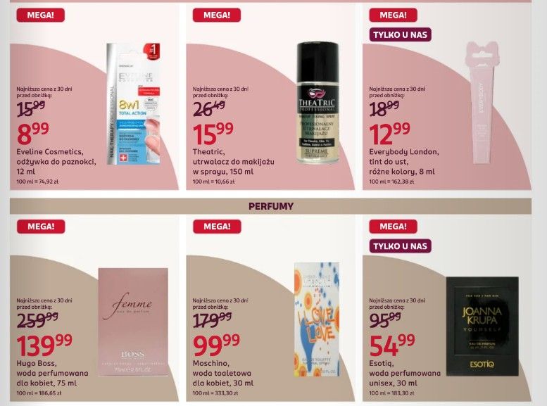 Tylko do 15 lipca promocja w Rossmannie. 80 zł zniżki na uwielbiane perfumy