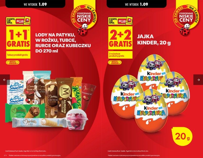 W Biedronce rozdają hity za grosze. Od 1 września 2+2 gratis, Polacy wypełnią koszyki po brzegi