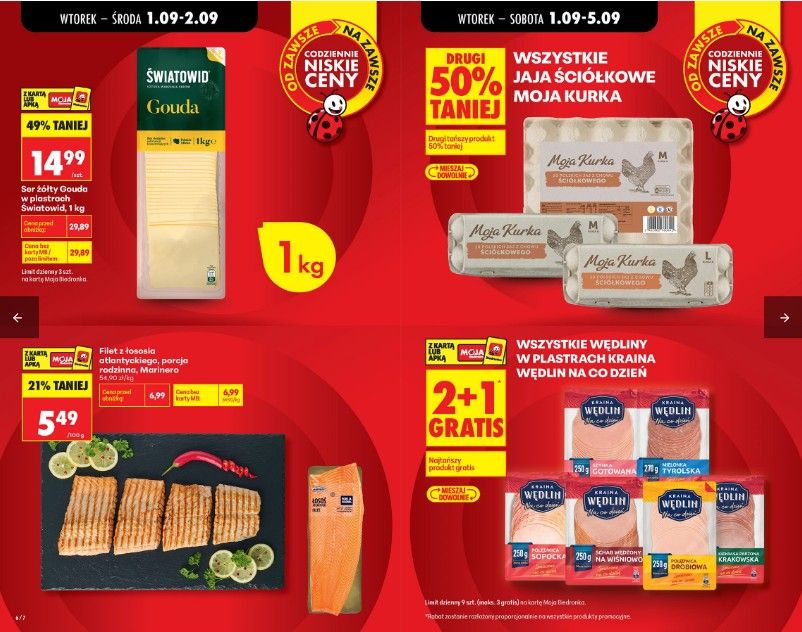 W Biedronce rozdają hity za grosze. Od 1 września 2+2 gratis, Polacy wypełnią koszyki po brzegi