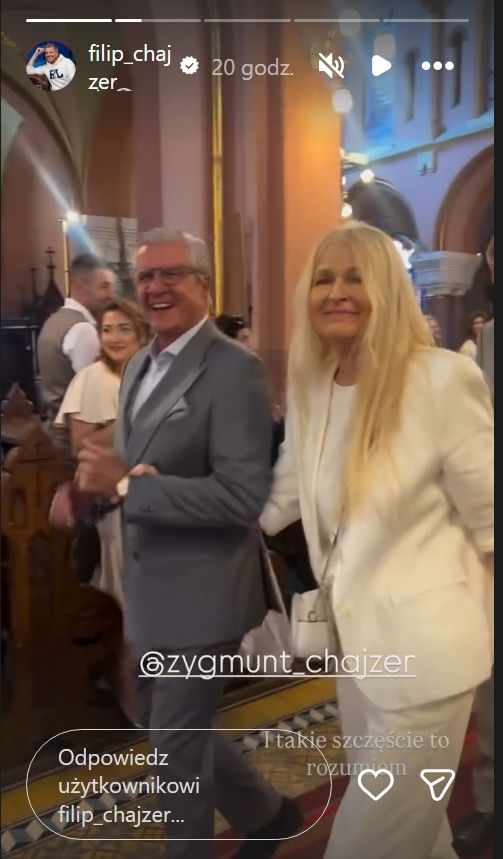 Mama Filipa Chajzera przykuła uwagę na jego ślubie. Naprawdę założyła coś takiego
