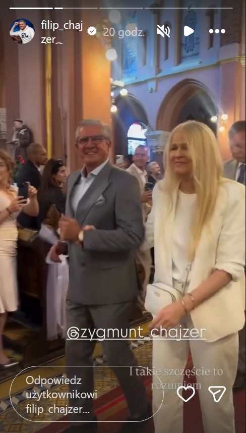 Mama Filipa Chajzera przykuła uwagę na jego ślubie. Naprawdę założyła coś takiego