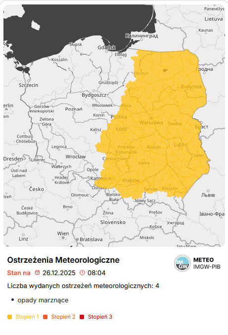 IMGW wydało pilne ostrzeżenie. Niebezpieczne warunki w dziewięciu województwach