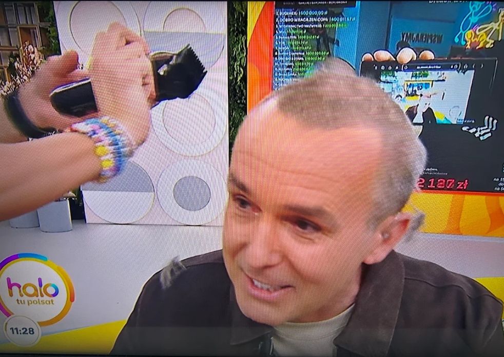 Kurzajewski ogolony na zero w trakcie programu na żywo. Wzruszona Cichopek nie mogła ukryć łez