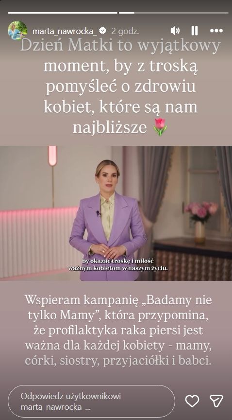 Marta Nawrocka w Dniu Matki. "Profilaktyka raka piersi jest ważna". Słowa, które poniosły się po sieci