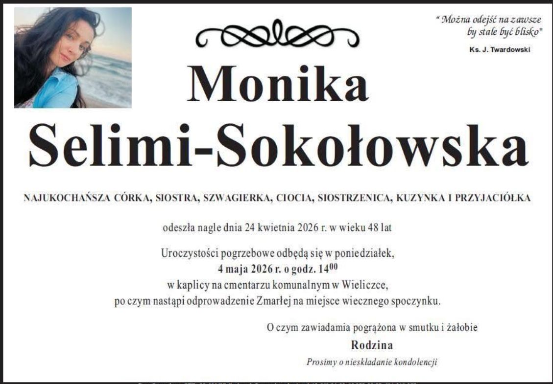 Nie żyje Monika Selimi-Sokołowska. Miała zaledwie 48 lat