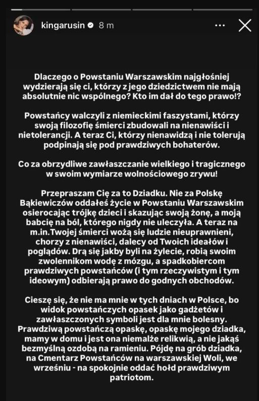 Rusin się wściekła. Nie mogła tego przemilczeć. Wszystko po skandalu na obchodach