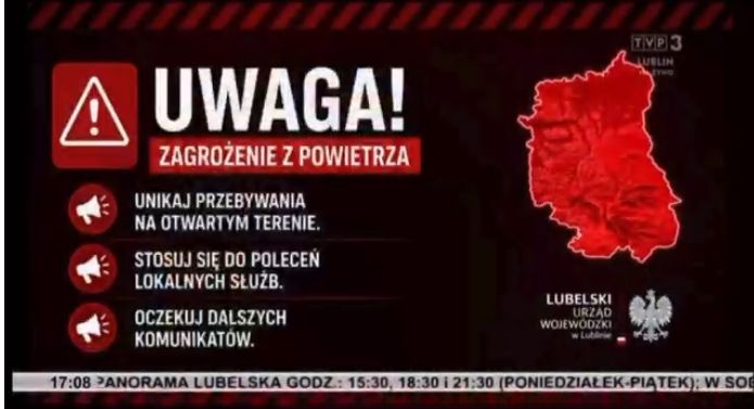 Dramatyczne sceny w lubelskiej telewizji. Nagle przerwano program. "Udajemy się do schronu"