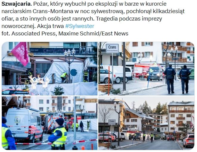 Śledczy analizują zdjęcia w sprawie tragedii w Crans-Montana. Kluczowy wątek