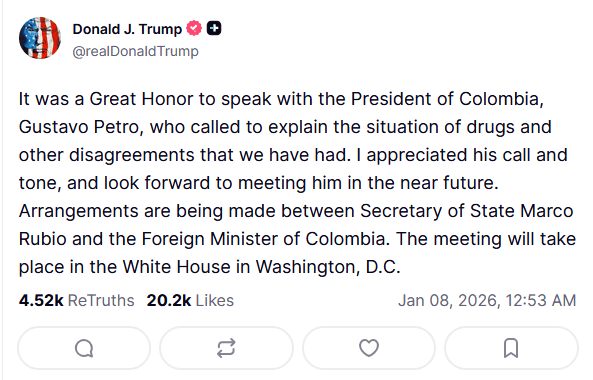 Donald Trump rozmawiał z prezydentem Kolumbii. To przełom