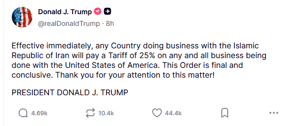 Donald Trump ogłasza "ostateczne” ultimatum. Handel z Ameryką albo z Iranem