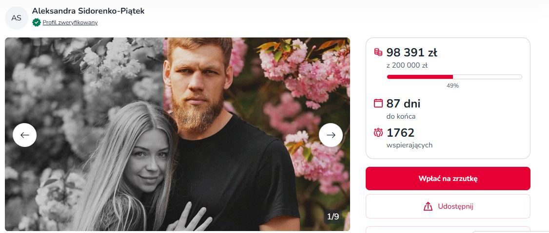 Taką kwotę zebrano na zbiórce dla pogrążonego w żałobie Aleksieja Sewostjanowa