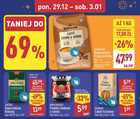 Klienci Aldi wychodzą z pełnymi torbami. Kawa tańsza nawet o 69%, czas tylko do soboty
