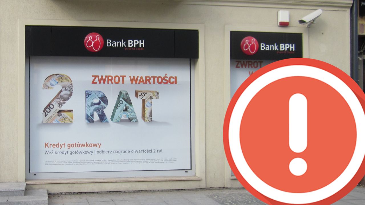 bank, znak ostrzegawczy