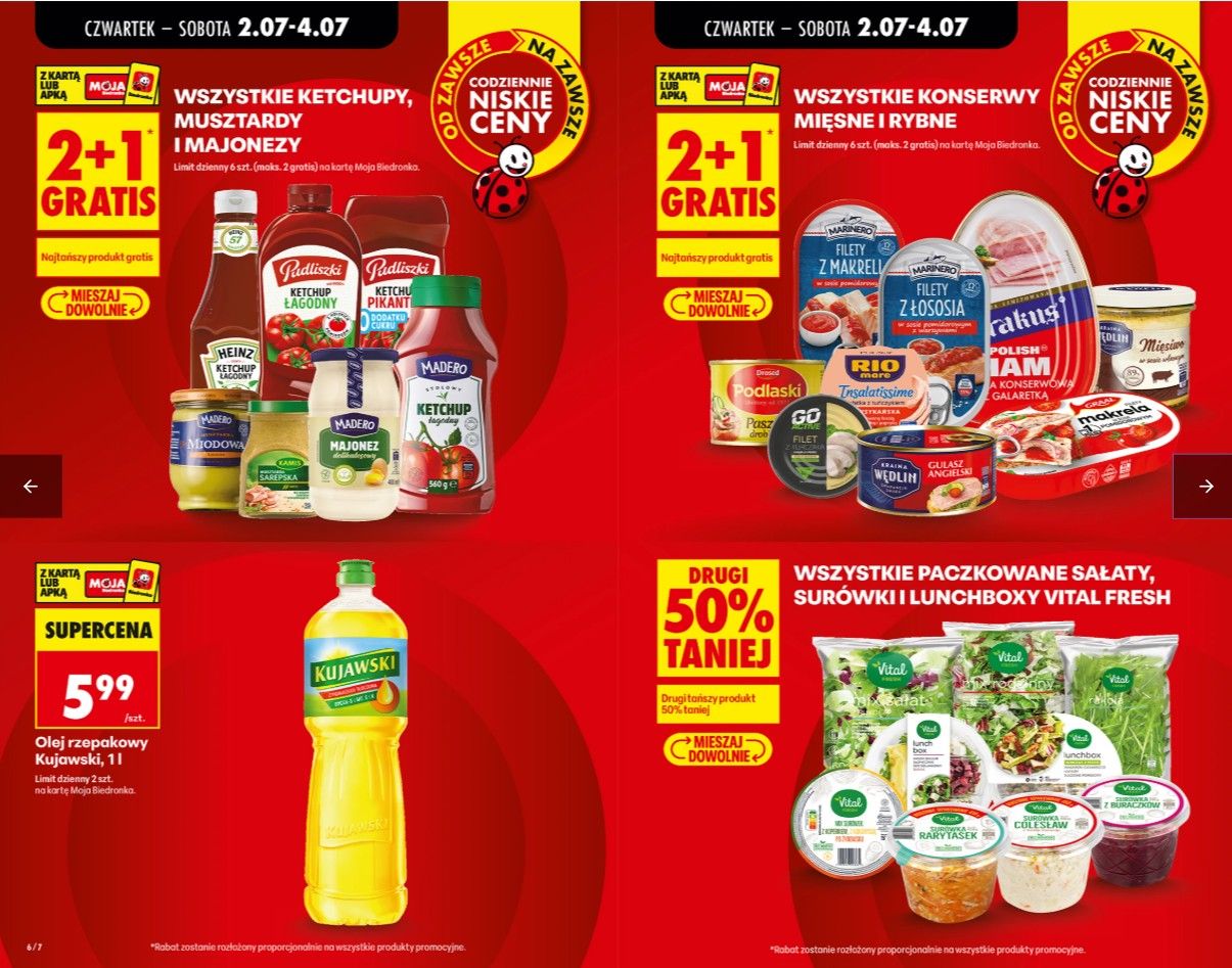 Od czwartku w Biedronce atrakcyjne promocje. 3+3 gratis na popularne produkty