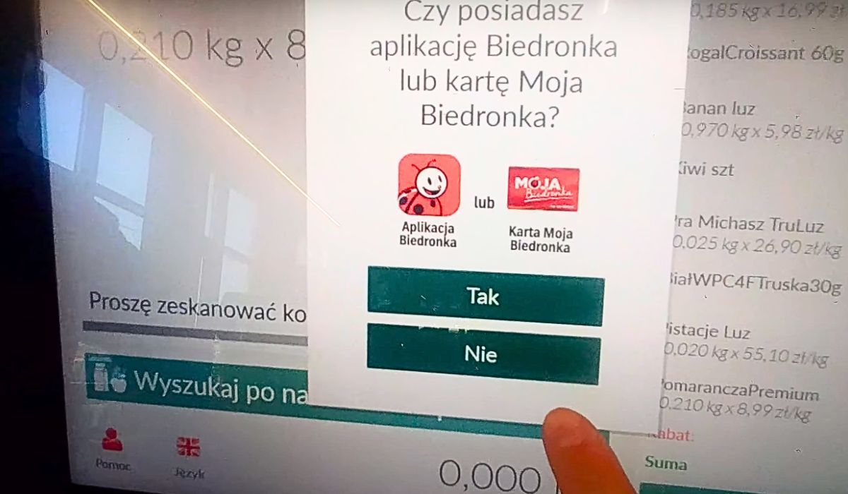 kasa samoobsługowa biedronki