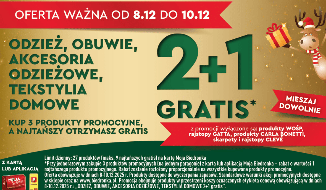 Biedronka właśnie to ogłosiła. "2+1 gratis" tylko do środy, klienci ładują pełne koszyki