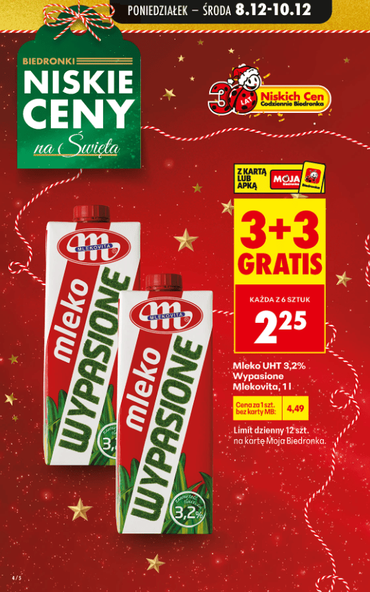 Biedronka zaszalała przed świętami. Olej, mleko i mąka za grosze, a do tego "2+1 gratis"