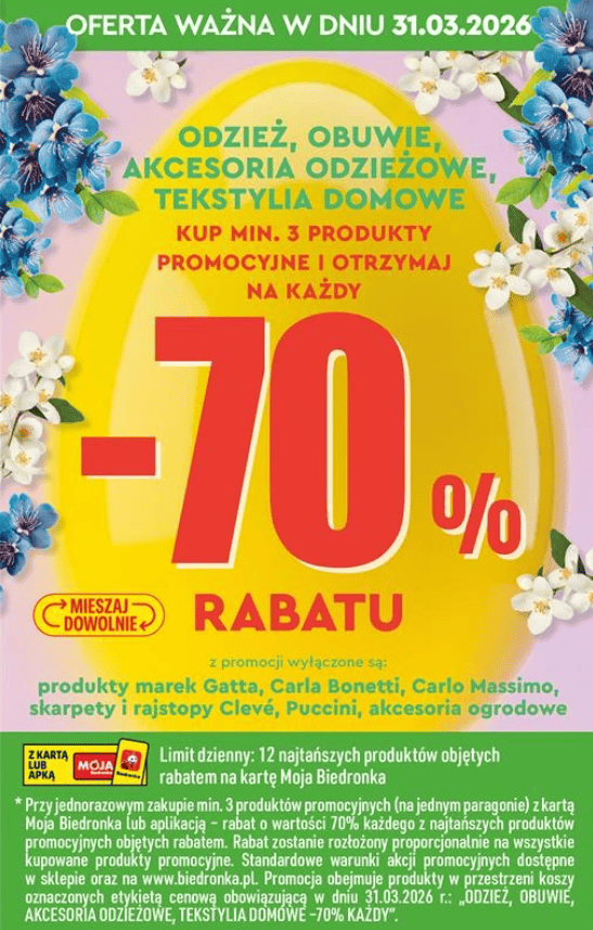 Tylko we wtorek: przeceny 70% na Wielkanoc w Biedronce. Takiej akcji nie było od dawna