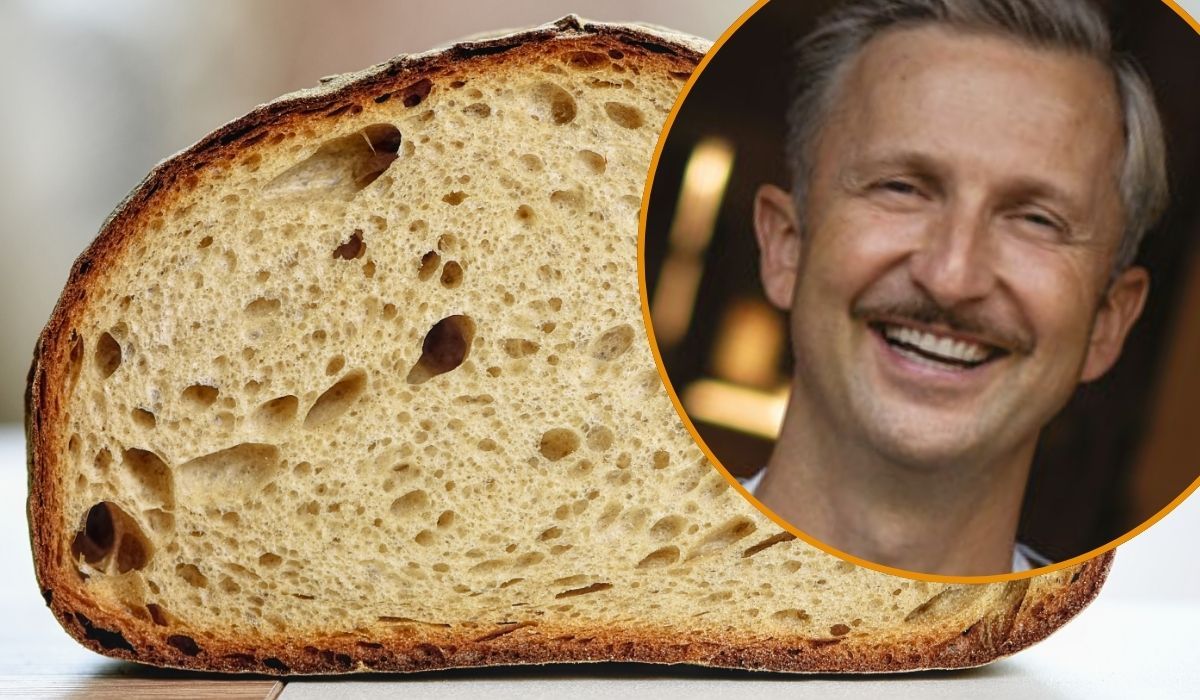 biały chleb ze skórką i Piotr Kucharski