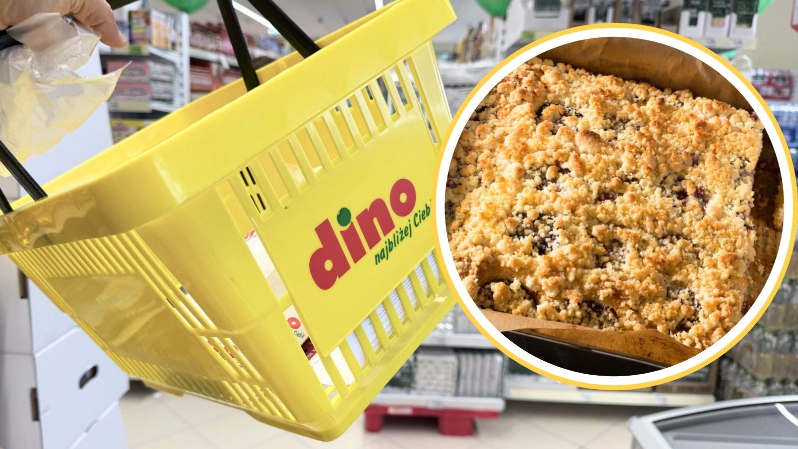 Ciasto drożdżowe ze śliwkami i kruszonką, promocja Dino na śliwki