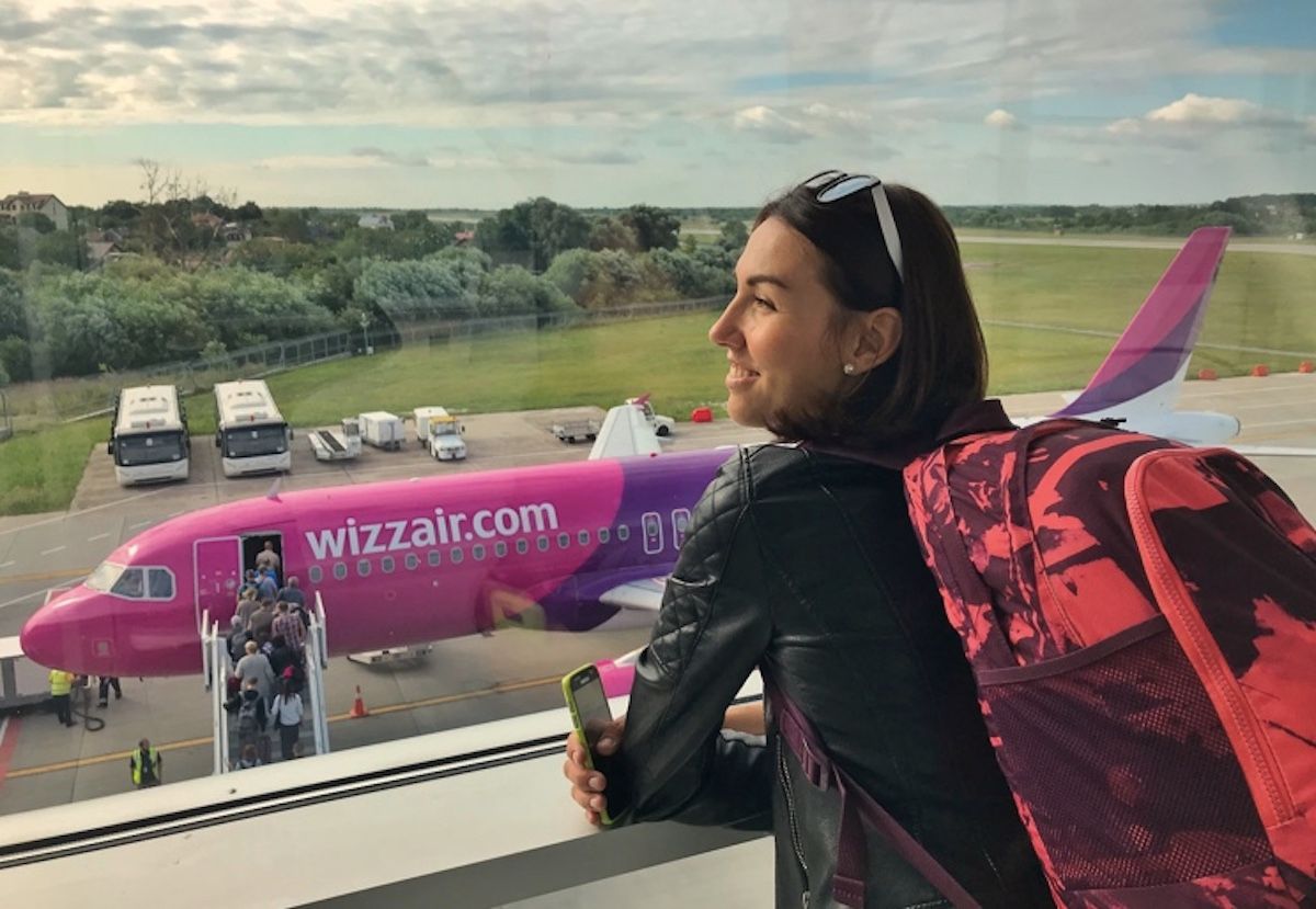 WizzAir samolot kobieta