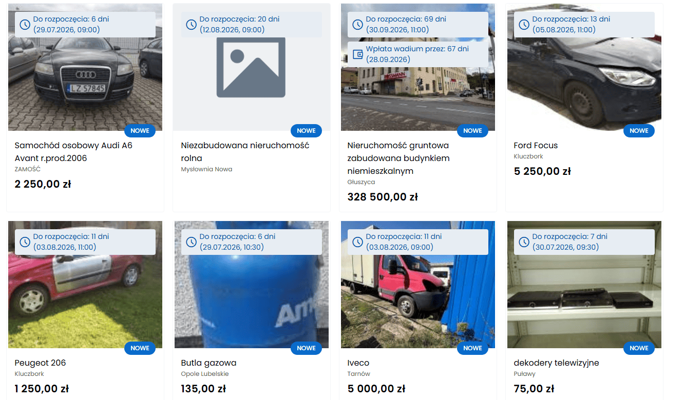 Skarbówka otwiera platformę sprzedażową. Tu będzie można kupić majątek dłużników