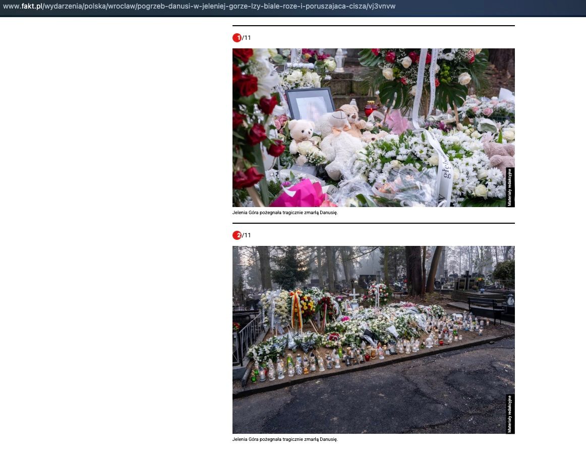 Przytłaczający widok na cmentarzu po pogrzebie 11-letniej Danusi