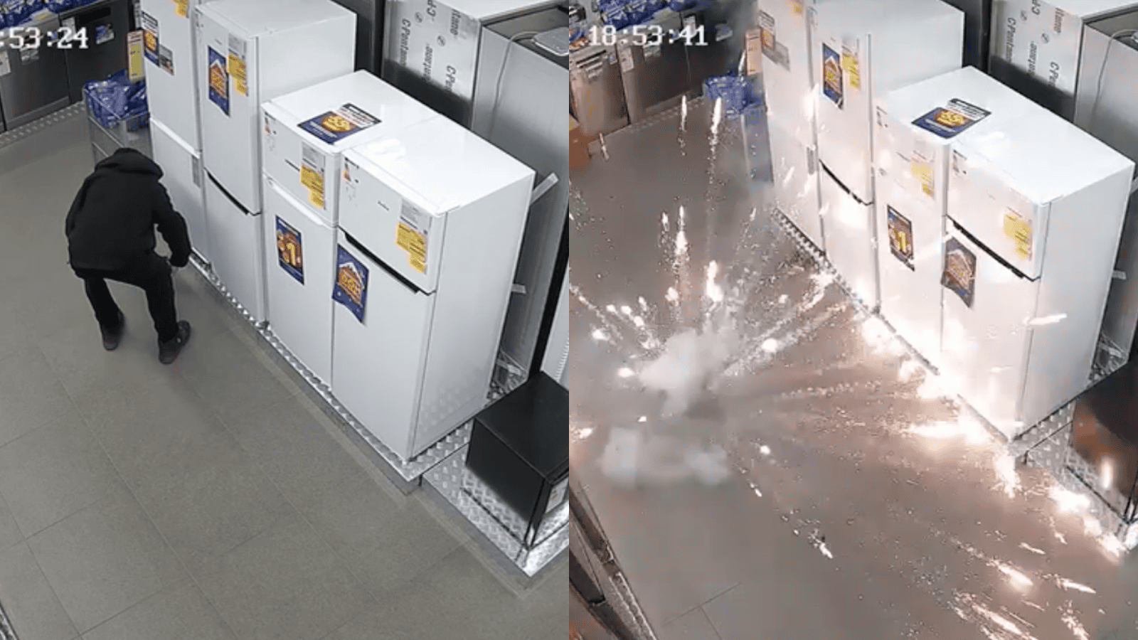 Odpalili fajerwerki w sklepie w jednym celu. Nagranie trafiło do sieci