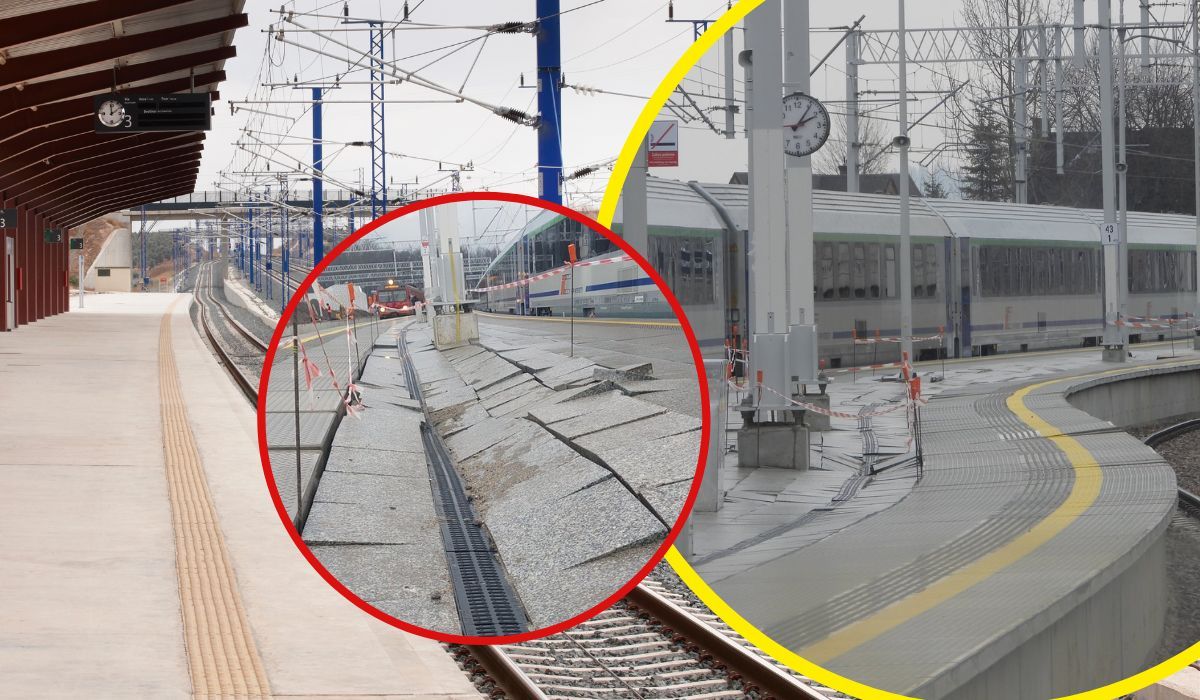 Zapadlisko na nowym peronie w Zakopanem. Nie wytrzymał trzech miesięcy