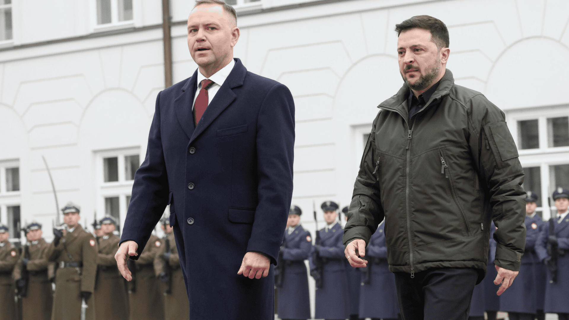 Zełenski spotkał się z Nawrockim. Uroczyste powitanie w Pałacu Prezydenckim