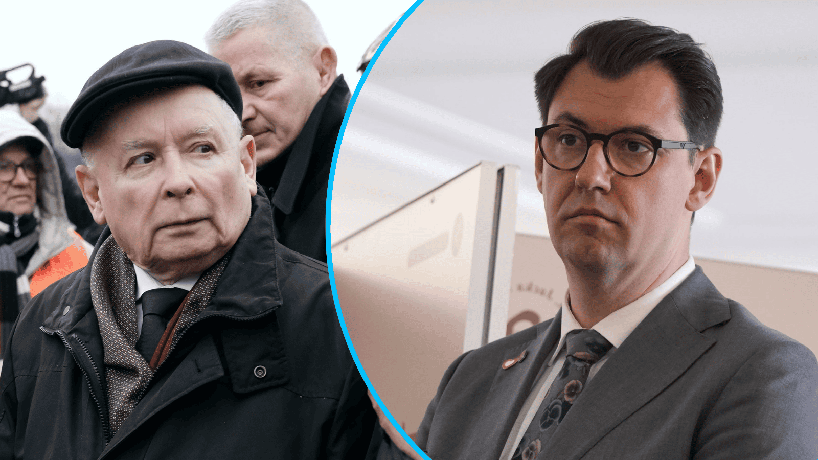 Jarosław Kaczyński, a w ramce Konrad Frysztak.