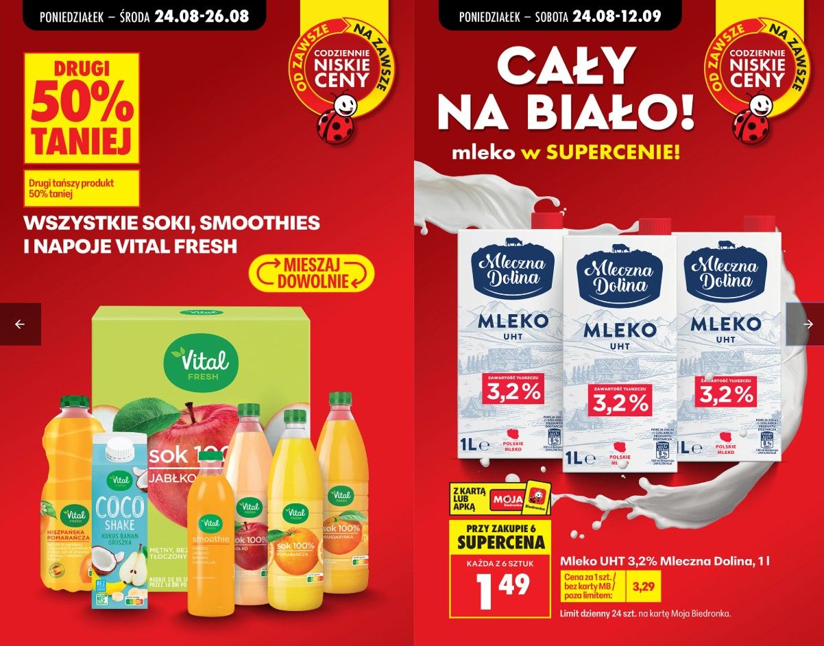 Biedronka rusza z promocjami przed końcem wakacji. Masło za 1,99 zł i 2+1 gratis to nie wszystko