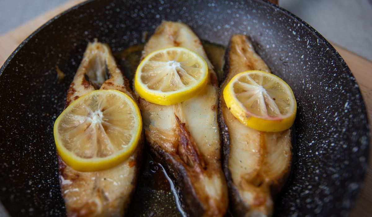 smażony halibut