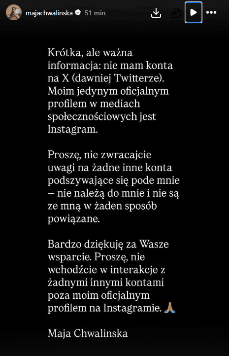 Poruszona Maja Chwalińska nadała komunikat. "Proszę"