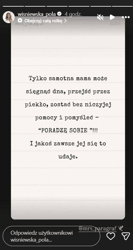 Najpierw wyprowadzka, a teraz to. Pola Wiśniewska o samotnym macierzyństwie