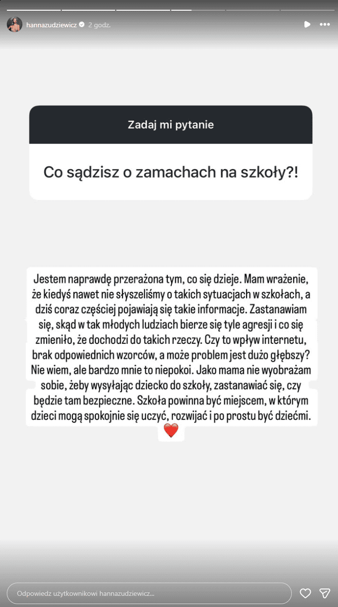 Hanna Żudziewicz przerażona tym, co dzieje się w polskich szkołach. Sama ma dziecko