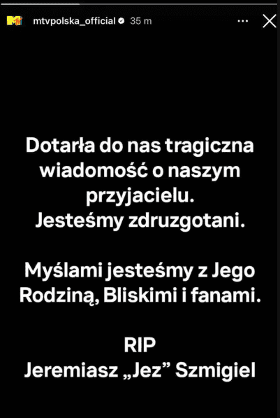 Nie żyje Jeremiasz