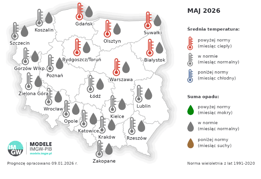 Taka będzie wiosna 2026. Temperatury powyżej normy w tych regionach Polski