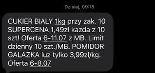 Biedronka rozsyła SMS-y do klientów. Spektakularne obniżki cen, ale są limity. Warto się pospieszyć