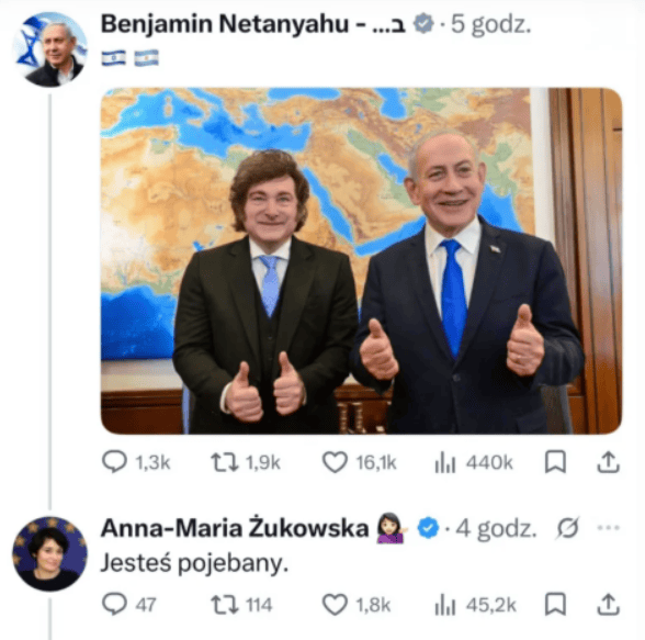 Dyplomatyczny zgrzyt w mediach. Anna Maria Żukowska wulgarnie uderza w premiera Izraela