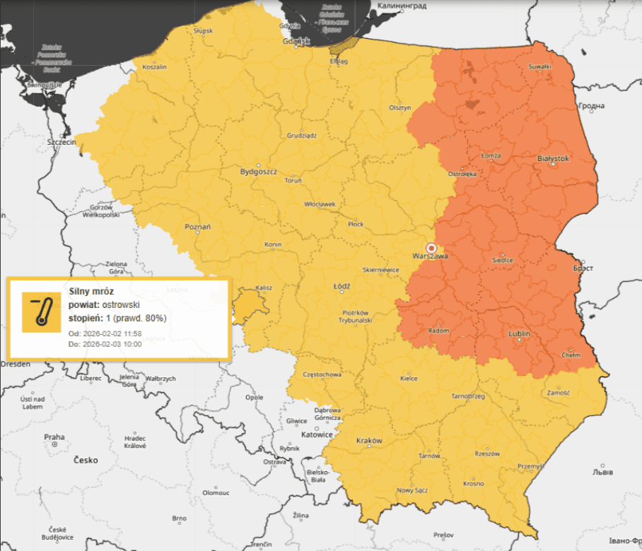 To będzie trudny poranek 3 lutego. IMGW ostrzega przed groźnym zjawiskiem