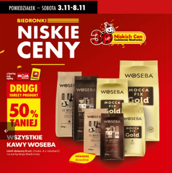 Biedronka kusi promocją, kawa przeceniona o połowę. Okazja nie potrwa długo