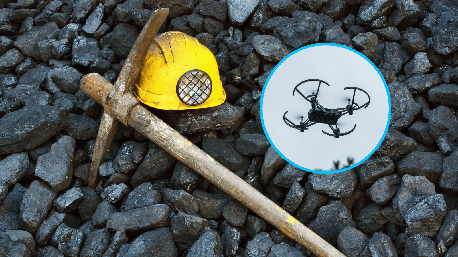 Dron na terenie kopalni, fot. Canva