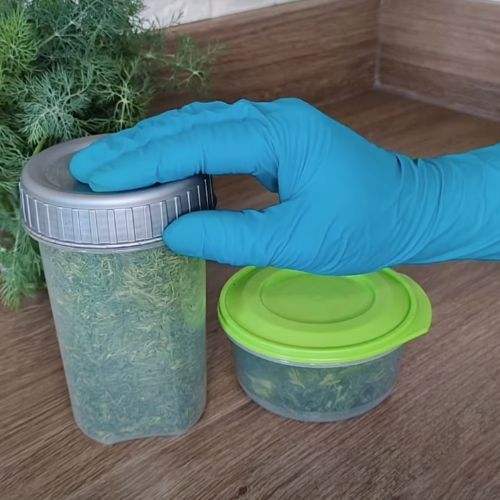 Żadne pudełko po lodach i słoik zasypany solą. Tak mrożę koperek