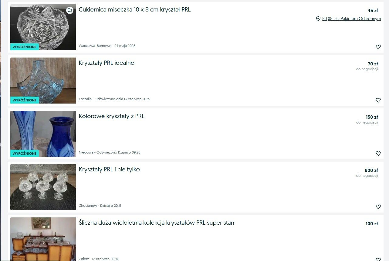 kryształy OLX