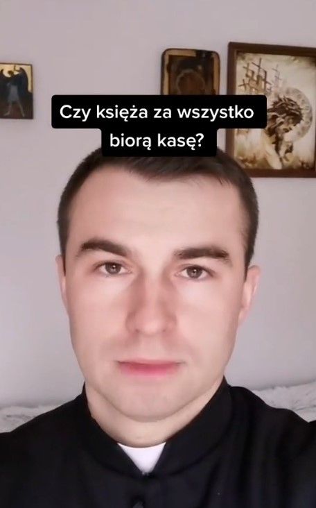 ksiądz, fot. TikTok