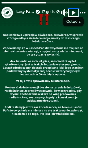 Pies leśniczego odebrany, DIOZ: "To zagłodzenie, nie choroba". Jest stanowisko Lasów Państwowych