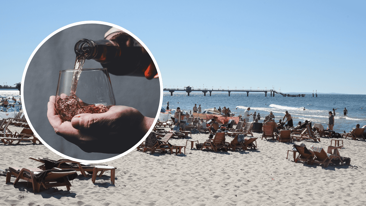 Plaża, wakacje, napój