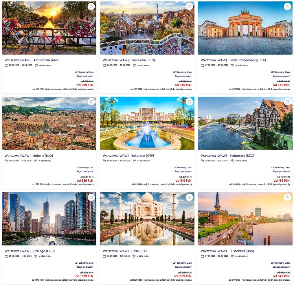 Świąteczny prezent od LOT-u. Przecenione bilety na kultowych trasach, od Europy po Azję i USA