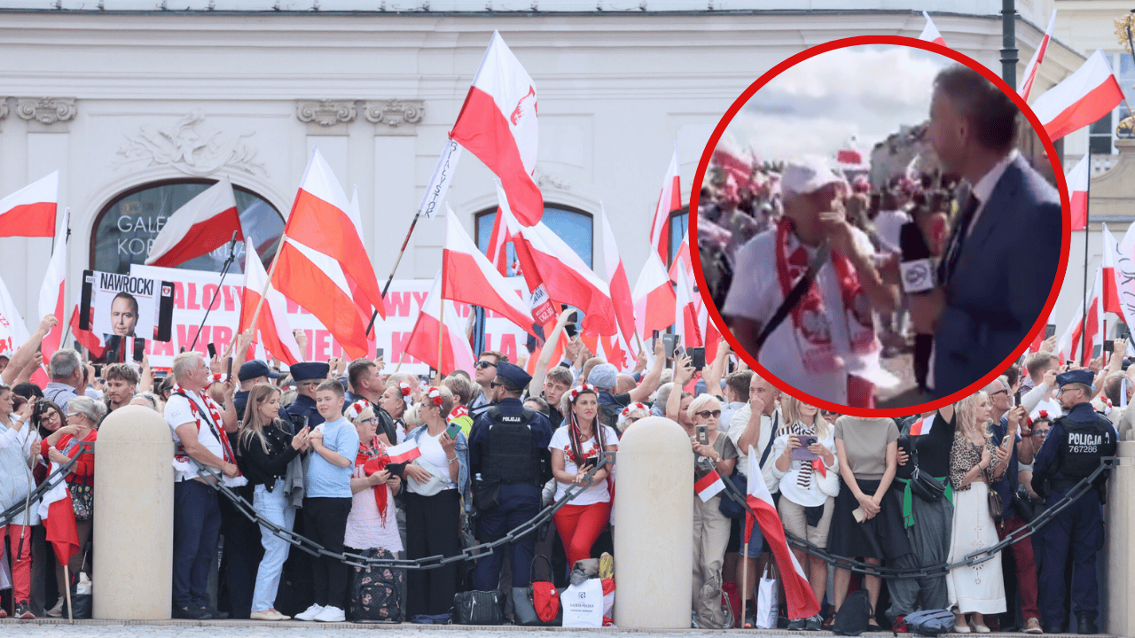 Dziennikarz TVN24 został zaczepiony po zaprzysiężeniu Nawrockiego. Wszystko poszło na żywo